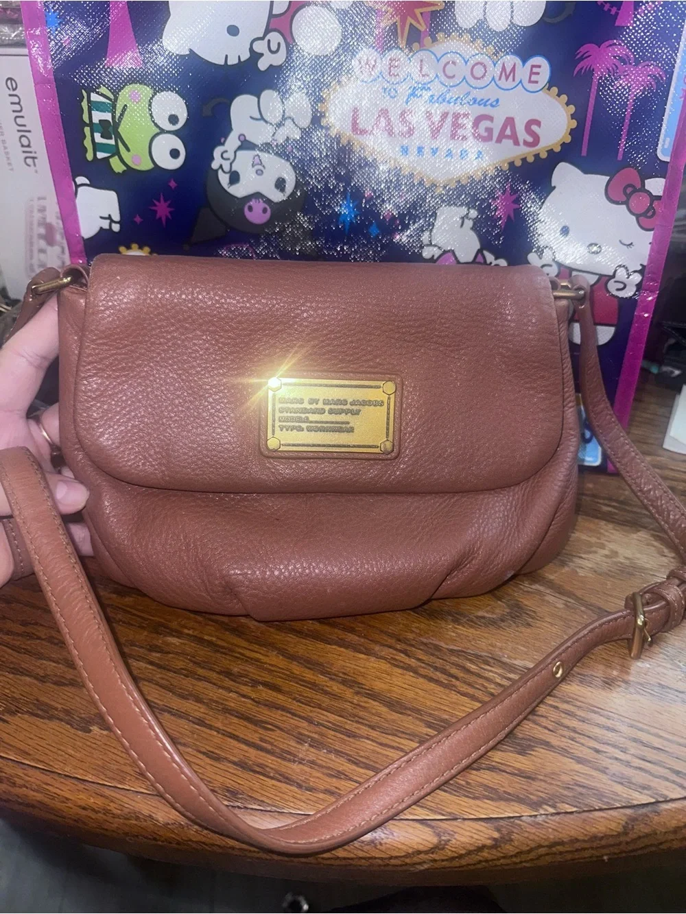 Marc by Marc Jacobs Chestnut Brown Pebbled Leather Crossbody